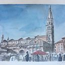 My project in Architectural Sketching with Watercolor and Ink course. Sketching, Drawing, Watercolor Painting, Architectural Illustration, Sketchbook & Ink Illustration project by martina_b - 08.28.2021
