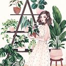 Plant Lady. Traditional illustration, and Watercolor Painting project by Camila Cerda - 09.09.2021