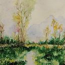 Mi Proyecto del curso: Paisajes naturales en acuarela. Fine Arts, Painting, and Watercolor Painting project by Gabriela Pais - 09.13.2021