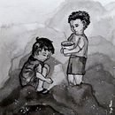 Areia e Sonho - Projeto do curso: Ilustração em nanquim com influência japonesa. Projekt z dziedziny Trad, c, jna ilustracja,  R, sunek,  R i sunek atramentem użytkownika dibeirario - 13.09.2021