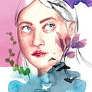 Meu projeto do curso: Retrato ilustrado em aquarela. Traditional illustration, Fine Arts, Painting, Drawing, Watercolor Painting, Portrait Drawing, and Artistic Drawing project by Eduarda de Andrade - 07.09.2021