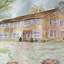 Final watercolor Saltbox house. Un progetto di Design di Mariyn Weimer - 14.09.2021