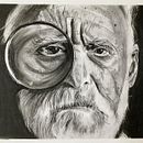 Charcoal under magnifying glass - My second test. Drawing, Portrait Drawing, and Pencil Drawing project by Tom Itterbeek - 09.19.2021