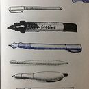 Drawing pens and knives . Een project van Traditionele illustratie van kaatje_draws - 20.09.2021