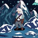 Mi Proyecto: Bajo las estrellas nevadas. (Introducción al diseño de personajes pixel art) Ein Projekt aus dem Bereich Design von Figuren, Videospiele, Pixel Art und Design für Videospiele von Manuel Q. Gutiérrez Martínez - 23.09.2021