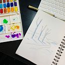 Trying new watercolour paintings . % mariel_b tarafından hazırlanan Sulubo, a Resim, Eskiz çizimi, Ve Eskiz defteri projesi - 09.28.2021