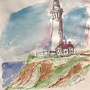 Pigeon Point Lighthouse (Tutorial). Un projet de Illustration traditionnelle de Adam Baars - 29.09.2021