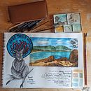 My project in Watercolor Travel Journal course - Coles Bay - Tasmania. Un proyecto de Ilustración tradicional, Pintura a la acuarela, Ilustración arquitectónica y Sketchbook de sol_n_art - 29.09.2021