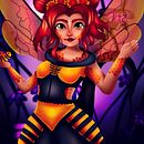 Queen Beeko - League of Legends skin concept. Een project van Traditionele illustratie,  Ontwerp y Kostuumontwerp van kimi_art - 01.10.2021