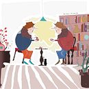 Best friends in the piano bar. Een project van Traditionele illustratie van Elena Kritikou - 29.09.2021