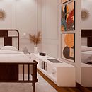 Quarto (Habitación) Lorena . Een project van  Ontwerp, Architectuur,  Br, ing en identiteit, Creatieve consultanc, Meubelontwerp en -bouw, Interactief ontwerp, Interieurontwerp,  3D-modellering y  3D-ontwerp van Lívia Calsavara - 17.08.2021
