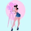 Stylized covers of classic pinups . Ilustrație tradițională de Curry Curry - 10.01.2021