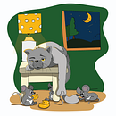 Sleepy cat sticker . % Mirjana Milovanovic tarafından hazırlanan Geleneksel illüstras, on, Ve Facebook Pazarlama projesi - 10.06.2021
