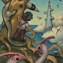 My Project for the Fantasy Illustrations for Children course : The Tower. Traditional illustration, Painting, Pencil Drawing, Drawing, Watercolor Painting, Children's Illustration, and Digital Drawing project by Julie Benbassat - 10.08.2021