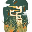 The herons. Ilustração tradicional projeto de Strijbol Lander - 09.04.2021