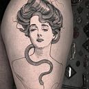 GIBSON GIRL. Tattoo Design, and Traditional illustration project by Marco Matarese - 10.09.2021