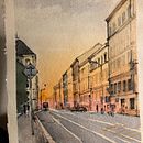 My project in Urban Landscapes in Watercolor course. Pintura em aquarela, Artes plásticas e Ilustração arquitetônica projeto de Natalie Mikesova - 10.10.2021