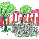 Cultivation Arts Space. Projekt z dziedziny  Architektura,  R, sunek architektoniczn, Trad, c i jna ilustracja użytkownika Theo Souza - 15.10.2021