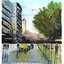 Meu projeto do curso: Paisagens urbanas em aquarela. Pintura em aquarela, Artes plásticas e Ilustração arquitetônica projeto de Ana Teresa SV - 10.08.2021