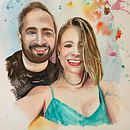Retrato artístico de una pareja en acuarela. Un proyecto de Bellas Artes, Pintura, Pintura a la acuarela y Dibujo de Retrato de Elena de Regoyos - 17.10.2021