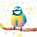 Blues (protected by copyrights). Un proyecto de Ilustración tradicional, Pintura a la acuarela, Ilustración naturalista				 y Dibujo realista de Irja Irija - 20.10.2021