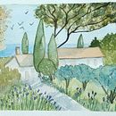 PAYSAGE DU SUD DE LA FRANCE A L'AQUARELLE. Projekt z dziedziny  Sztuki piękne i Malowanie akwarelą użytkownika Sandrine Garnier - 22.10.2021