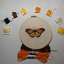 Butterfly Embroidery . Embroider, and Traditional illustration project by Katya Villatoro - 10.24.2021