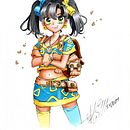 Copic colouring of lineart by Nashi. Un progetto di Illustrazione tradizionale di Dave Astels - 28.10.2021