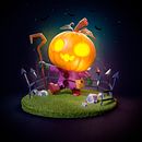 HALLOWEEN 2021. Traditional illustration, Motion Graphics, Character Design, and 3D project by Adrián Andújar - 10.29.2021