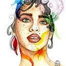 Mon projet du cours : Portrait illustré à l’aquarelle. Ilustração tradicional, Artes plásticas, Pintura, Desenho, Pintura em aquarela, Desenho de retrato, e Desenho artístico projeto de Lidwine Damus-Feuardent - 29.10.2021