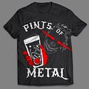 Pints of Metal T-shirt. Un progetto di Illustrazione tradizionale e Design di felicia_morin_86 - 04.11.2021