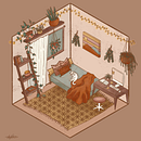 Fun Illustrations: Isometric room . Ilustrație tradițională & Ilustrație digitală de Abigail Smoot - 11.04.2021