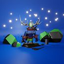 My project in Low Poly Character Modeling for Video Games course. Un proyecto de 3D, Modelado 3D, Videojuegos, Diseño de personajes 3D y Diseño de videojuegos de Arcadie Fron - 31.10.2021