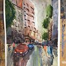 Mi Proyecto del curso: Paisajes urbanos en acuarela. Un proyecto de Pintura a la acuarela, Bellas Artes e Ilustración arquitectónica de Diego Joaquin Dolorier Alvarez - 05.11.2021