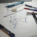 Escritorio Para mi mejor cliente (mi hija). Industrial Design, Product Design, Sketching, Drawing, Realistic Drawing, Ink Illustration, Traditional illustration, and 3D project by Juan Vélez - 11.10.2021