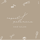 Branding Raquel Palencia Hair Salon. Un progetto di Br, ing, Br, identit, Design di loghi, Pattern design, Teoria del colore, Tipografia, Illustrazione tradizionale, Illustrazione vettoriale e Graphic design di Fátima Rojo - 11.11.2021