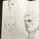 My project in Portrait Sketchbooking: Explore the Human Face course. Un proyecto de Bocetado, Dibujo, Dibujo de Retrato, Dibujo artístico y Sketchbook de nadia_artway - 12.11.2021