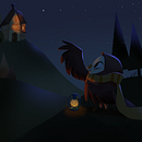 My project in Lighting Principles for Digital Painting Course_Owl at Night. Un proyecto de Ilustración tradicional, Ilustración digital y Pintura digital de Khalid Alhamdan - 08.11.2021