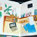 Mein Kursprojekt: Das Skizzenbuch als Erkundungsreise: Finde deinen Zeichenstil. Traditional illustration, Sketching, Creativit, Drawing, Watercolor Painting, Sketchbook, and Gouache Painting project by Sabine Meyer - 11.15.2021