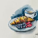 Breakfast_Watercolor. Un progetto di Pittura ad acquerello di Jean du Boulay - 25.11.2021