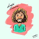 Luisito Caricatura. Ilustração tradicional projeto de Michael Quishpe - 26.11.2021