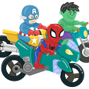 Superhéroes en motocicletas. Un progetto di Illustrazione tradizionale e Design di Deneth Angulo - 06.11.2021