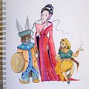 My project in Illustrated Characters Factory course: Las Tres Brujas Orientales . Ilustrație tradițională, Design de caractere, Ilustrație pentru copii, Narrativ & Ilustrație digitală de Katarína Kubečkova - 12.01.2021