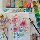 Meu projeto do curso: Criação de uma composição floral em aquarela. Traditional illustration, Fine Arts, Painting, Watercolor Painting, Botanical Illustration, and Naturalistic Illustration project by Carol Fortes - 12.01.2021