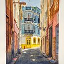 "The Health Shop". Acuarela sobre papel. 51 x 36cm.  . % Juan Anelo tarafından hazırlanan Güzel sanatlar, Mimari İllüstras, on, Sanatsal Çizim, Sulubo, Ve a Resim projesi - 12.03.2021