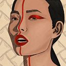 My project in Illustrated Portraits with Procreate course. Projekt z dziedziny Trad, c, jna ilustracja, Grafika wektorowa, Ilustracja c, frowa i Portret użytkownika Maria Rafaela Alepopoulou - 05.12.2021