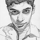 Ink Portrait with Lines and Dots. Traditional illustration project by Oscar 59 - 12.10.2021