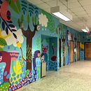 Mural for school cafeteria. Ilustração tradicional, e Pintura projeto de Amaranta Martínez - 10.12.2021