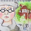 "Objet Petit a" (my final project in Artistic Watercolor Sketching) . Projekt z dziedziny Trad, c, jna ilustracja, Sketching, Kreat, wność,  R, sunek, Malowanie akwarelą i Sketchbook użytkownika Wend Rend - 04.01.2022