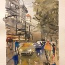 My project in Urban Landscapes in Watercolor course. Een project van  Beeldende kunst, Aquarelschilderen y  Architecturale illustratie van Linda Schneider - 12.12.2021